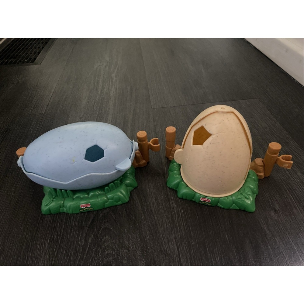 Fisher Price Little People Blue & Tan Dinosaur Egg Playset Only